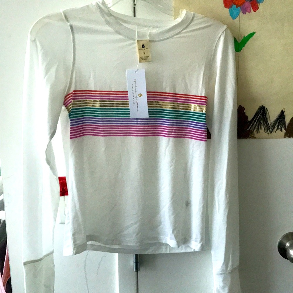 NWT Spiritual Gangster white sheer active long sleeve top